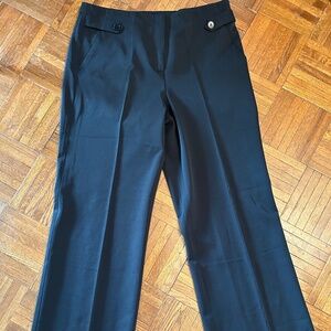 Theory Women Sateen Pants Black Flare Trousers Sz 8 Slimming